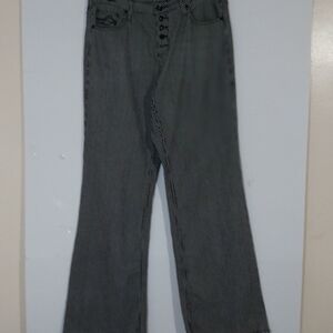 Cowgirl Tuff High Rise Striped Jeans - Black and White